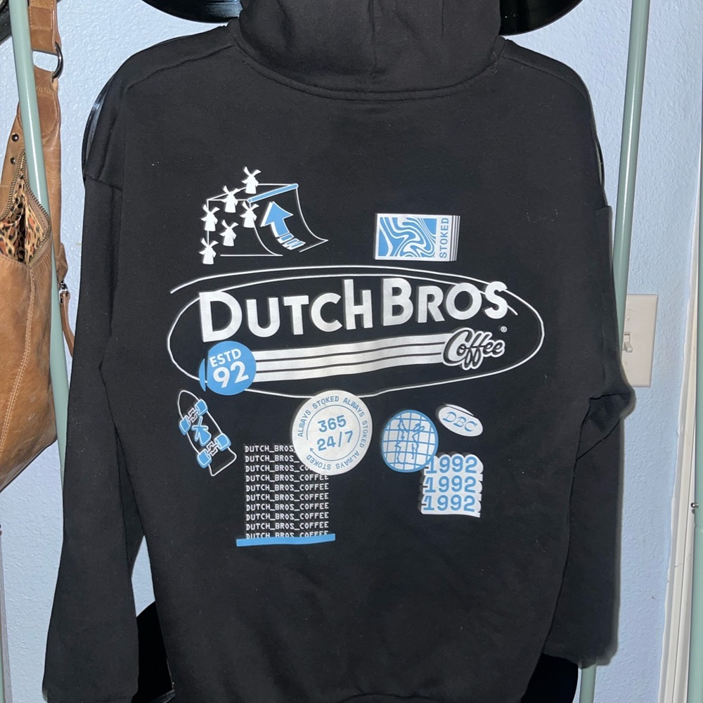 Dutch Bros Black and Blue Graphic Hoodie